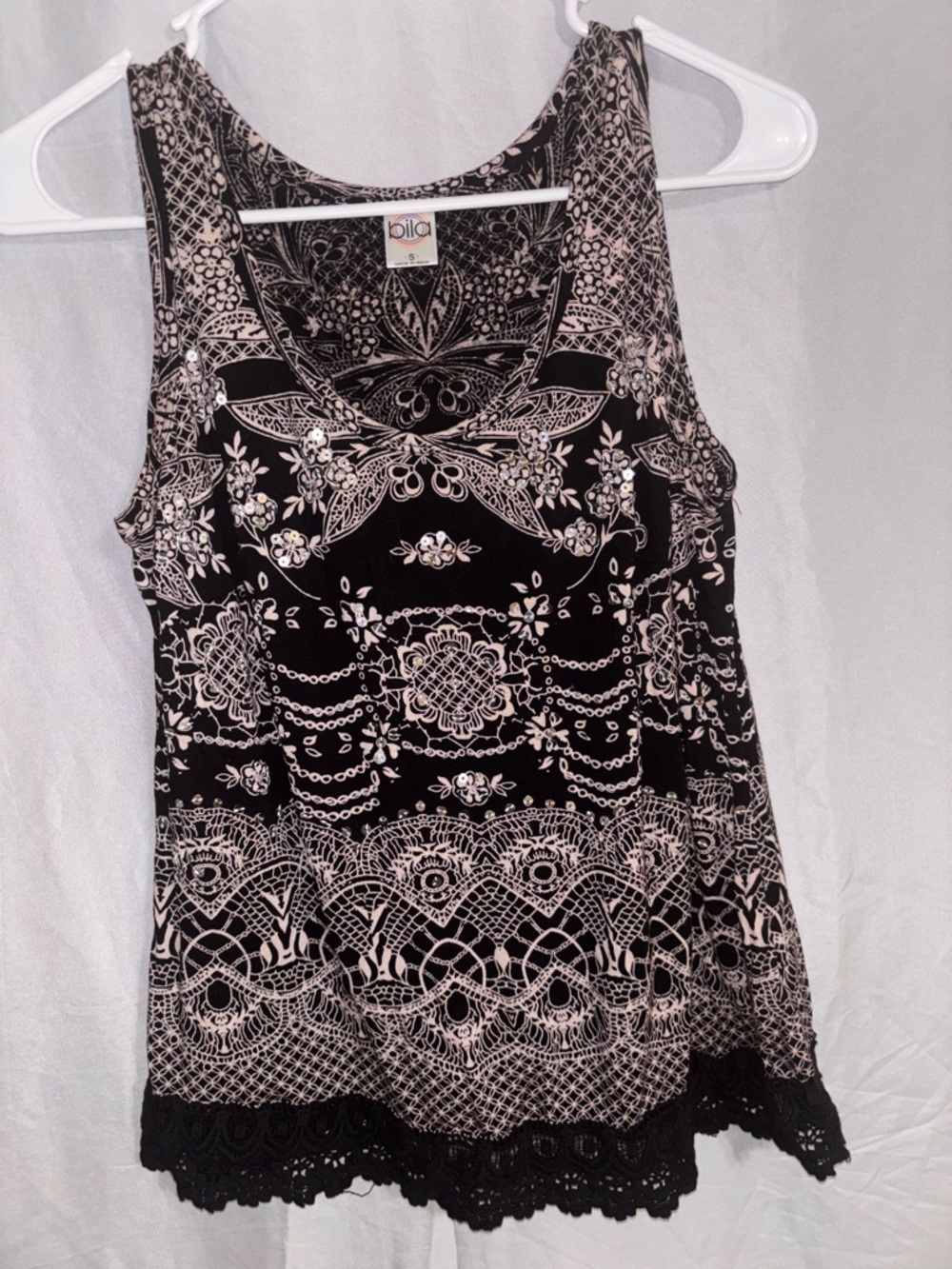 Bila Lace-Hem Printed Tank